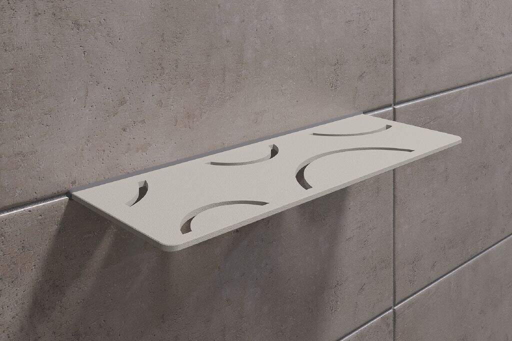 Schlüter-SHELF-E-S3 in Beigegrau strukturbeschichtet